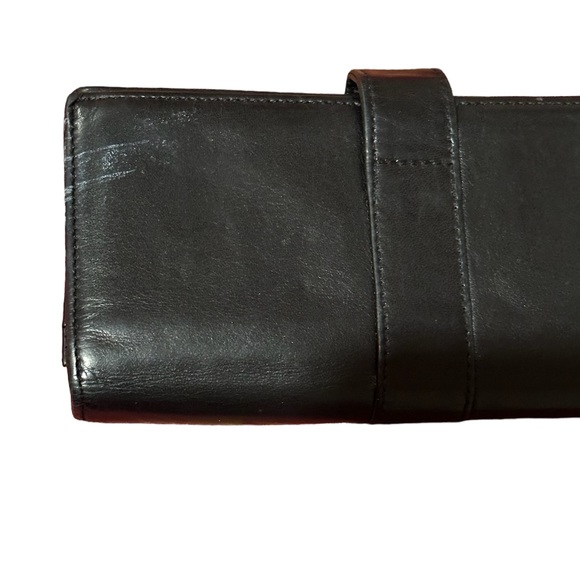 VINTAGE Armani Exchange A/X black Leather wallet with pockets - Picture 4 of 4